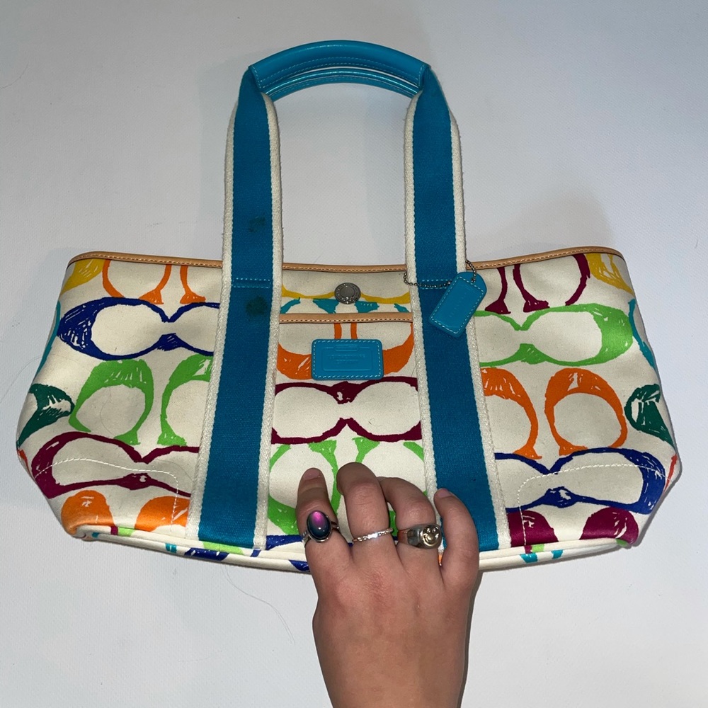 Authentic Coach Multi-Colored C Purse.